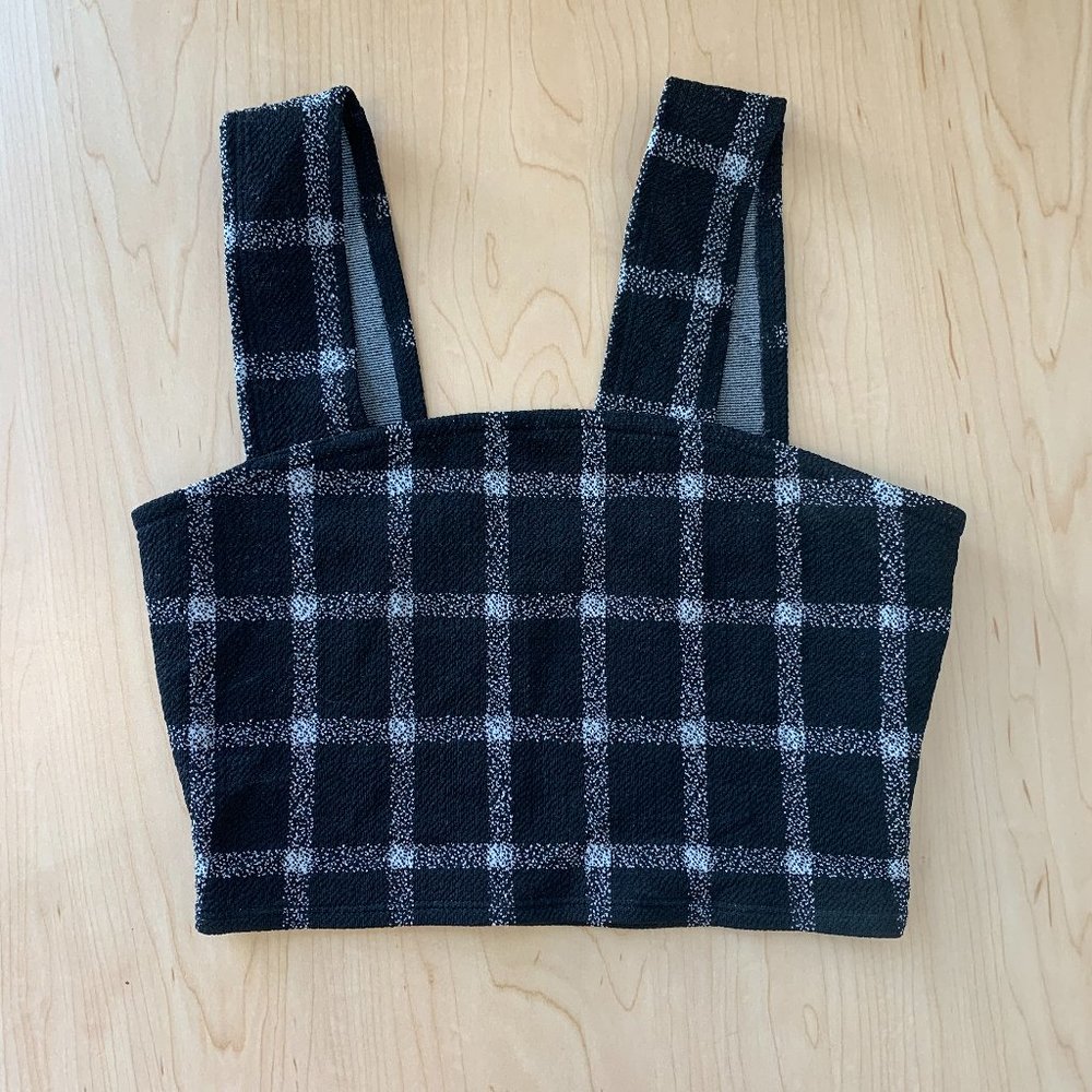 Urban Outfitters Black Check Crop Top